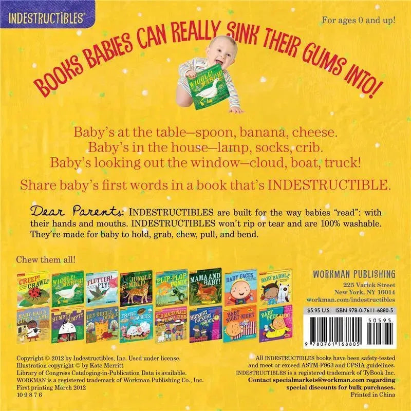 Workman Publishing Indestructibles Baby Babble Book Image 3