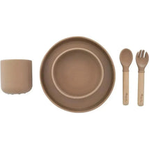 Zoli - 5Pk Silicone Kids Dishware Set, Latte Tan Image 1