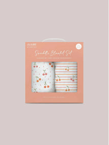 Conjunto de cobertores Swaddle - Cherry Cute por Doodle By Meg