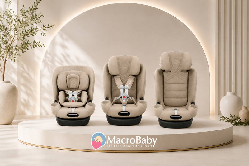 Calisto Convertible car seats on display