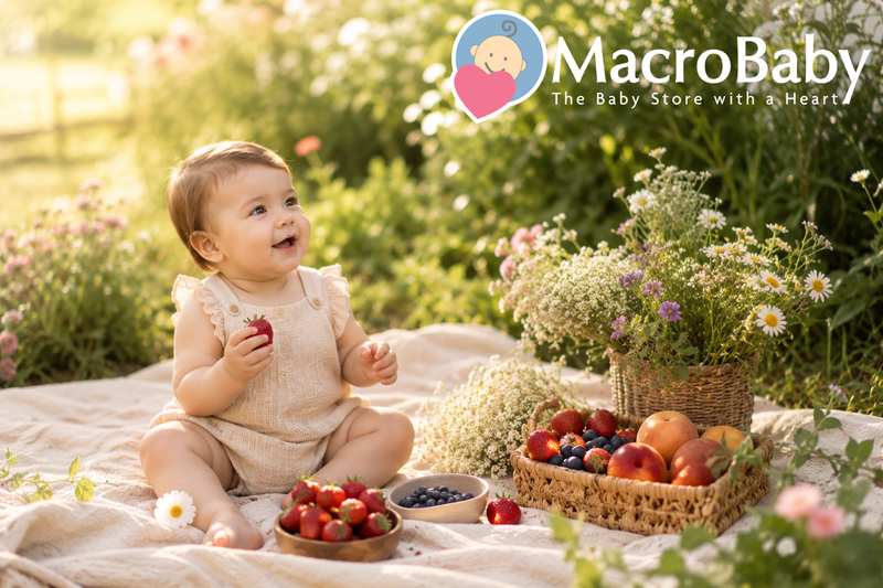 Baby eating some fruits