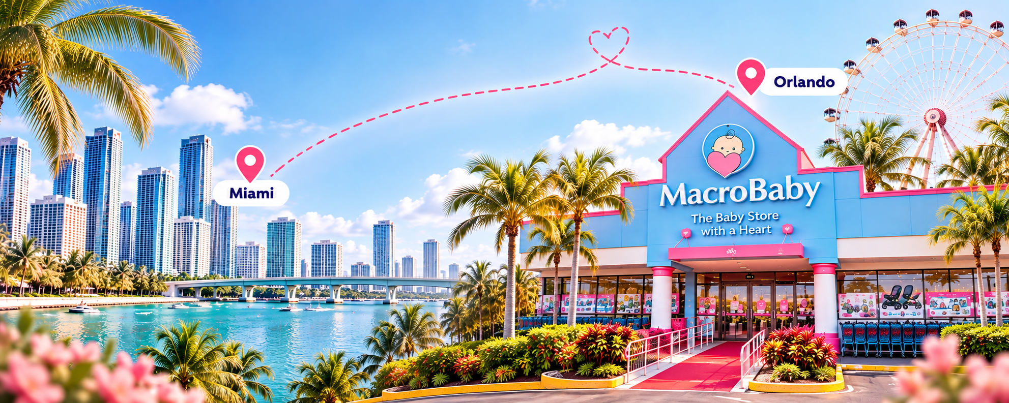 Miami to Orlando shopping trip featuring the MacroBaby baby store.