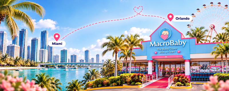 Miami to Orlando shopping trip featuring the MacroBaby baby store.