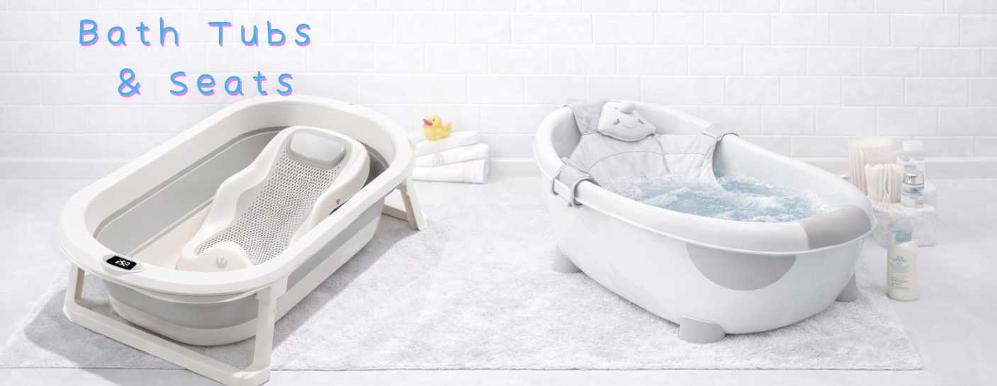 Baby bath tubs with supportive seats for newborns and infants, ideal for safe, comfortable bathing