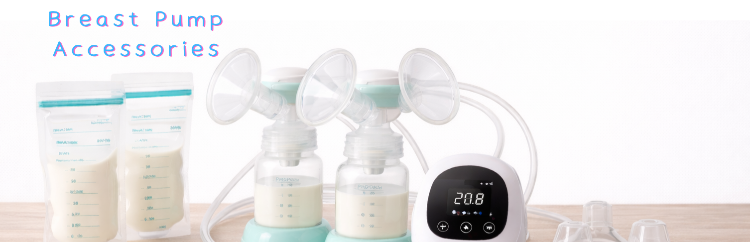 Double electric breast pump with milk collection bottles and storage bags for breastfeeding moms