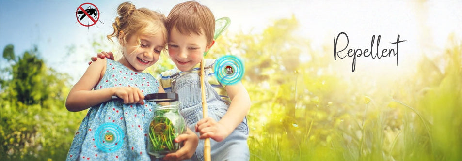 Kids enjoying outdoor play with mosquito repellent, safe for babies and toddlers