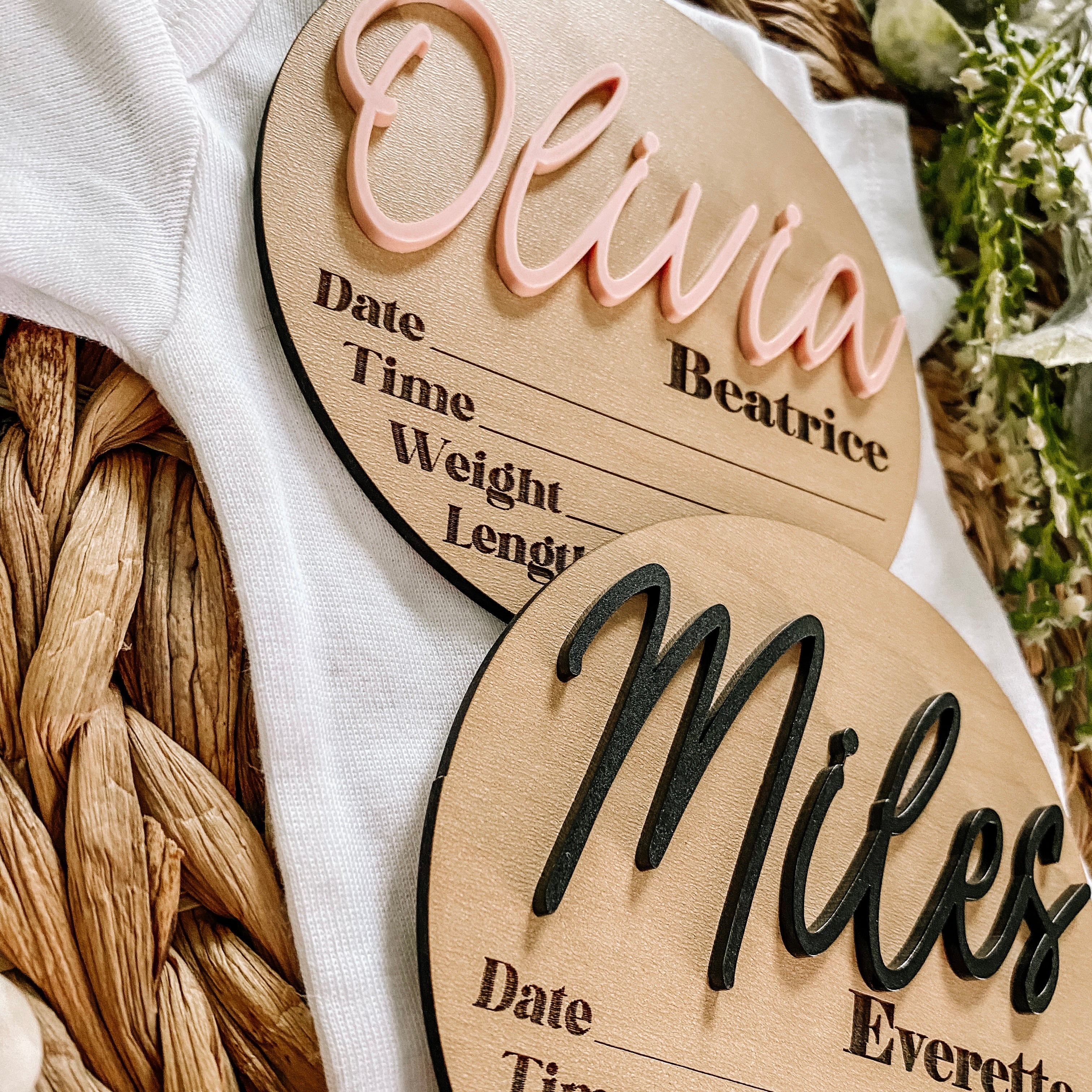 Personalized Birth Stat Sign - Dainty Script