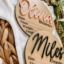 Personalized Birth Stat Sign - Dainty Script