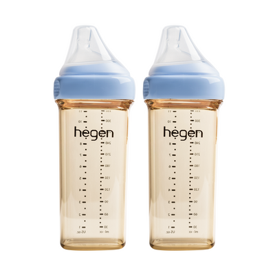 Hegen PPSU Anti-Colic Baby Bottle - 6 Months Plus - 330ml/11oz - Blue - 2-Pack