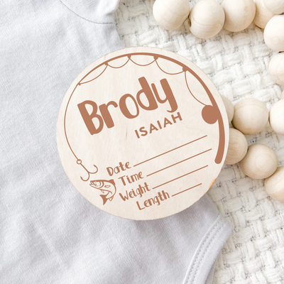 Custom Birth Announcement Stat Disc - Brody Fishing