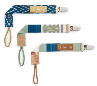 Booginhead Pacigrip 3Pk - Blue Geometric