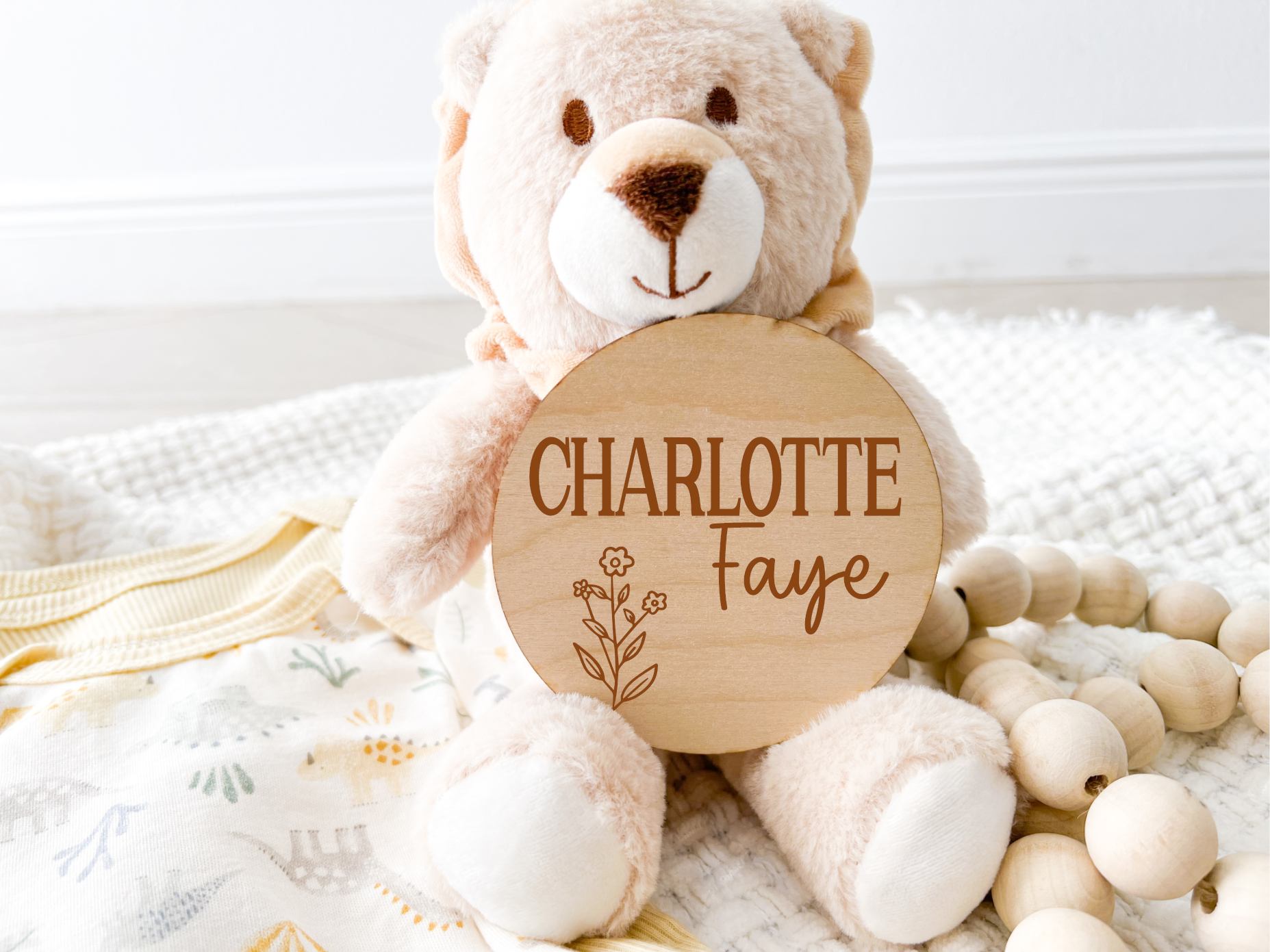 Custom Birth Announcement Stat Disc - Wildflower A