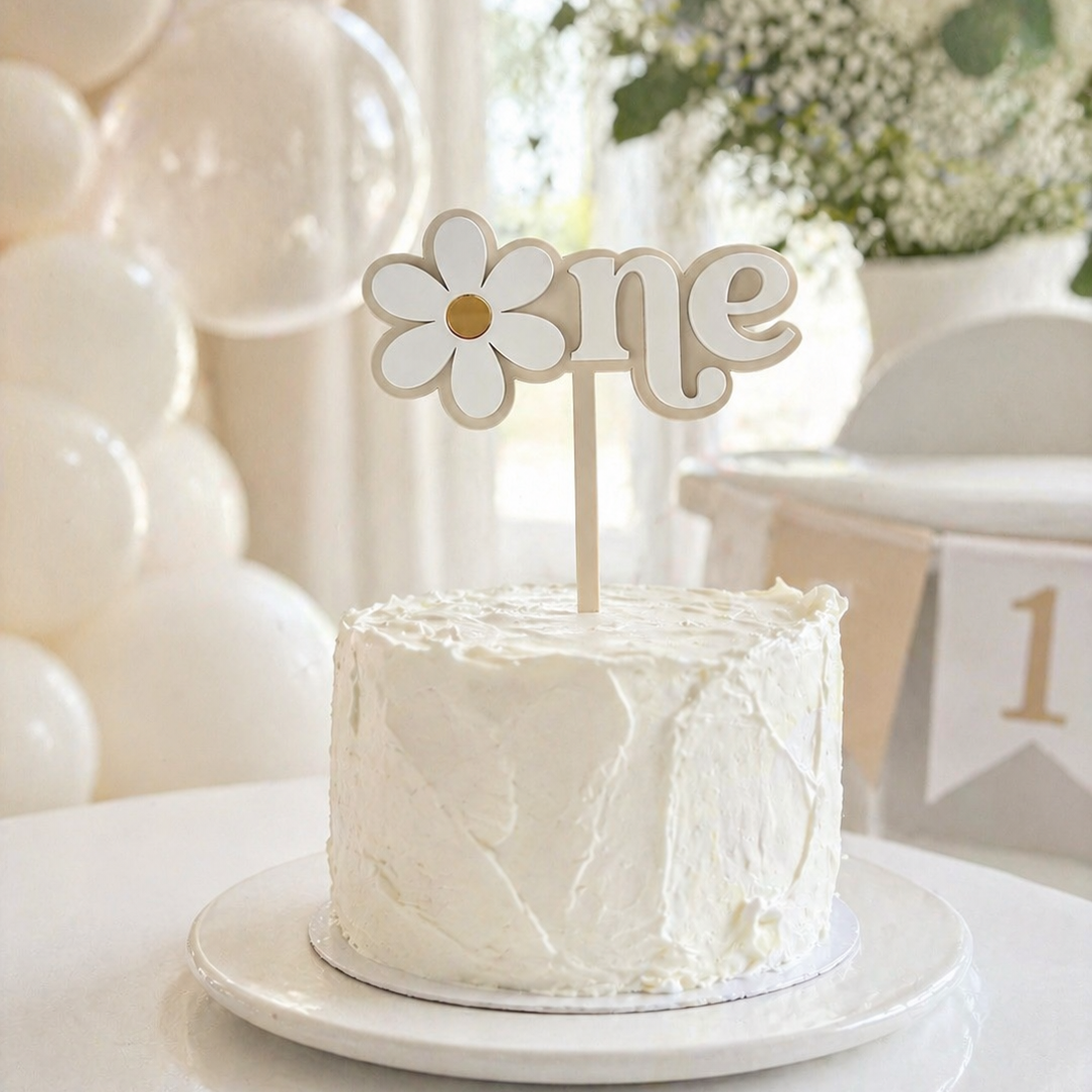 Daisy ONE First Birthday Cake Topper