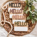 Dry Erase Hello My Name Is Sign - Outline Font