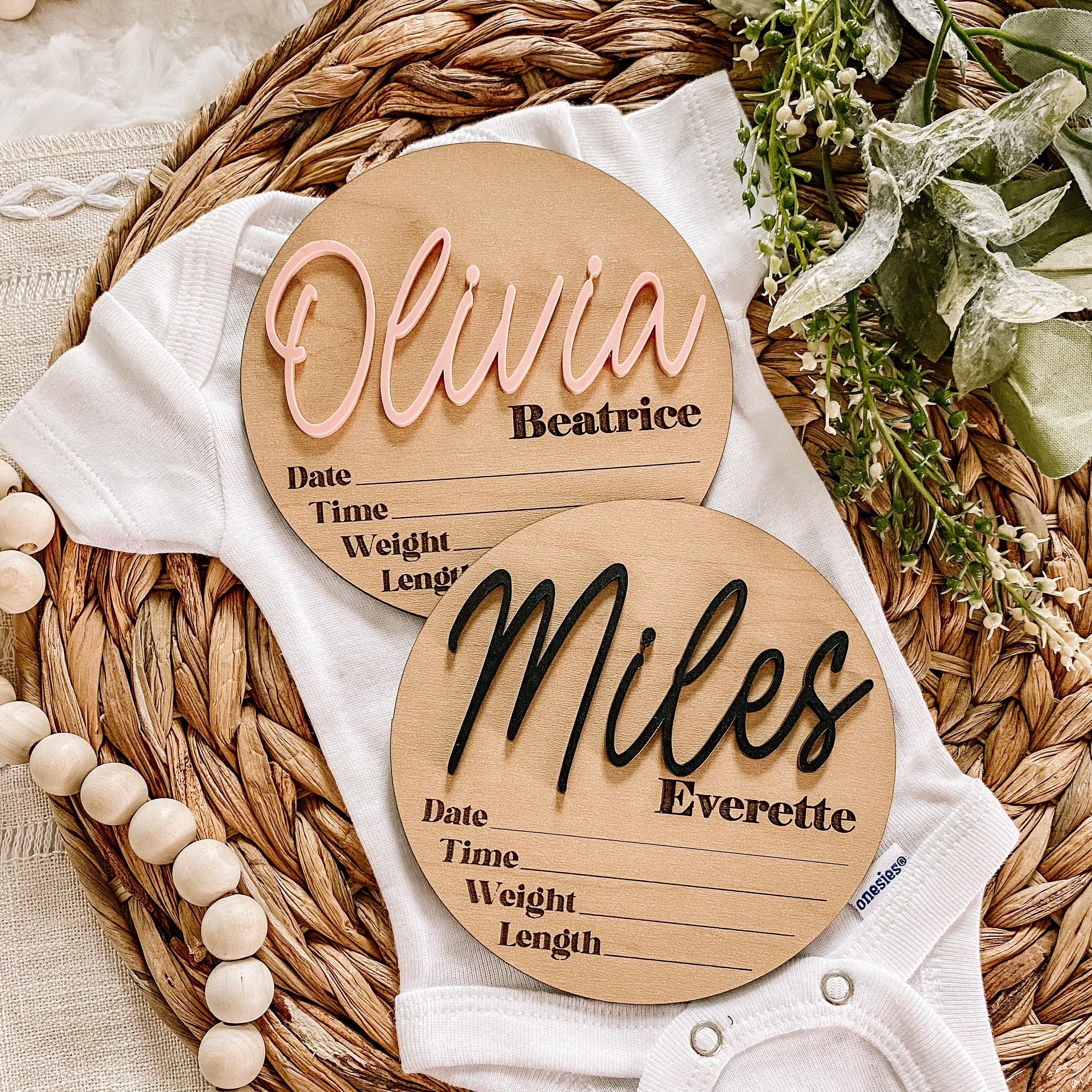 Personalized Birth Stat Sign - Dainty Script
