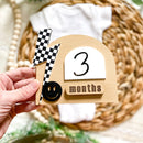 Checkered Bolt Monthly Dry Erase Sign