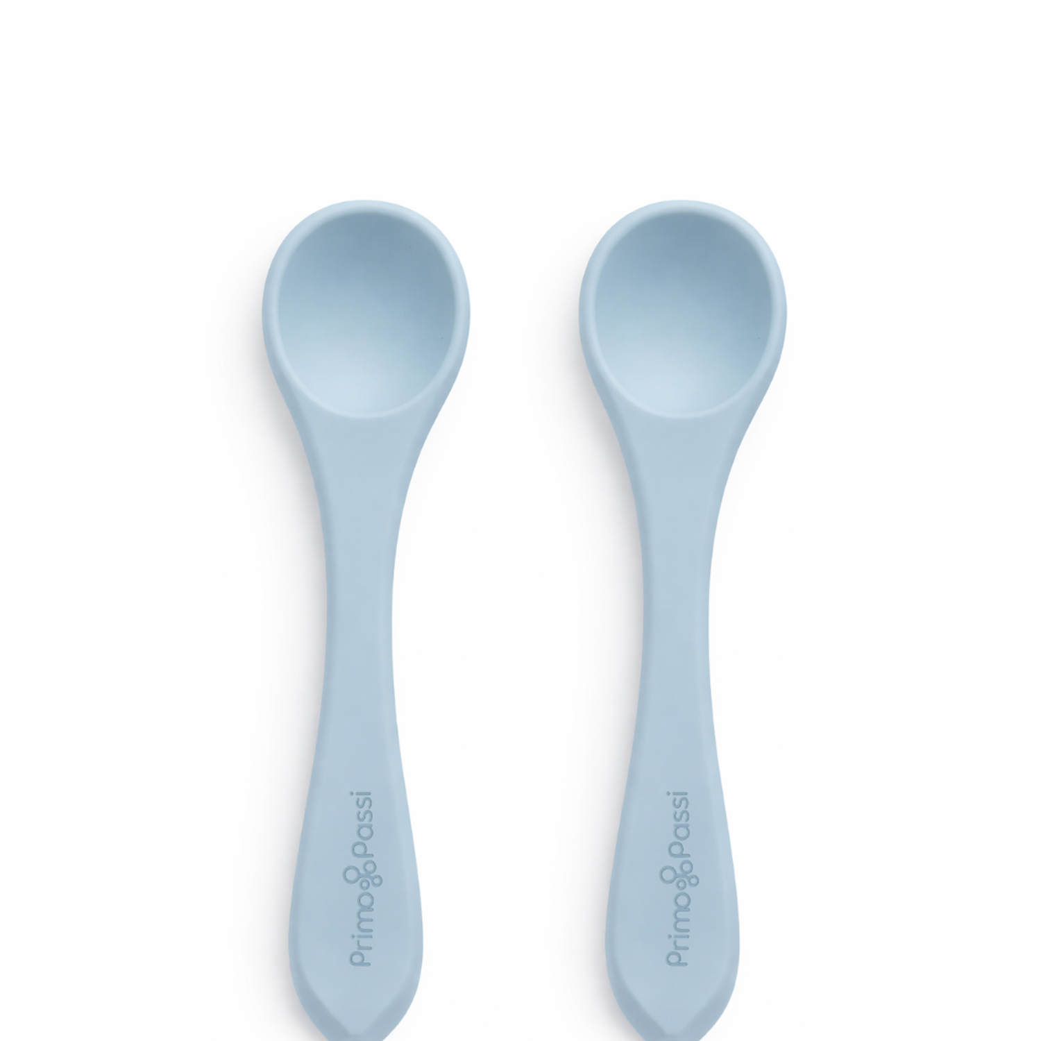 Primo Passi - Silicone Carrot Freezer + Food Feeder + Spoon 2-Pack + Suction Bowl + Suction Plate + Training Cup And Snack Cup - Dusty Blue