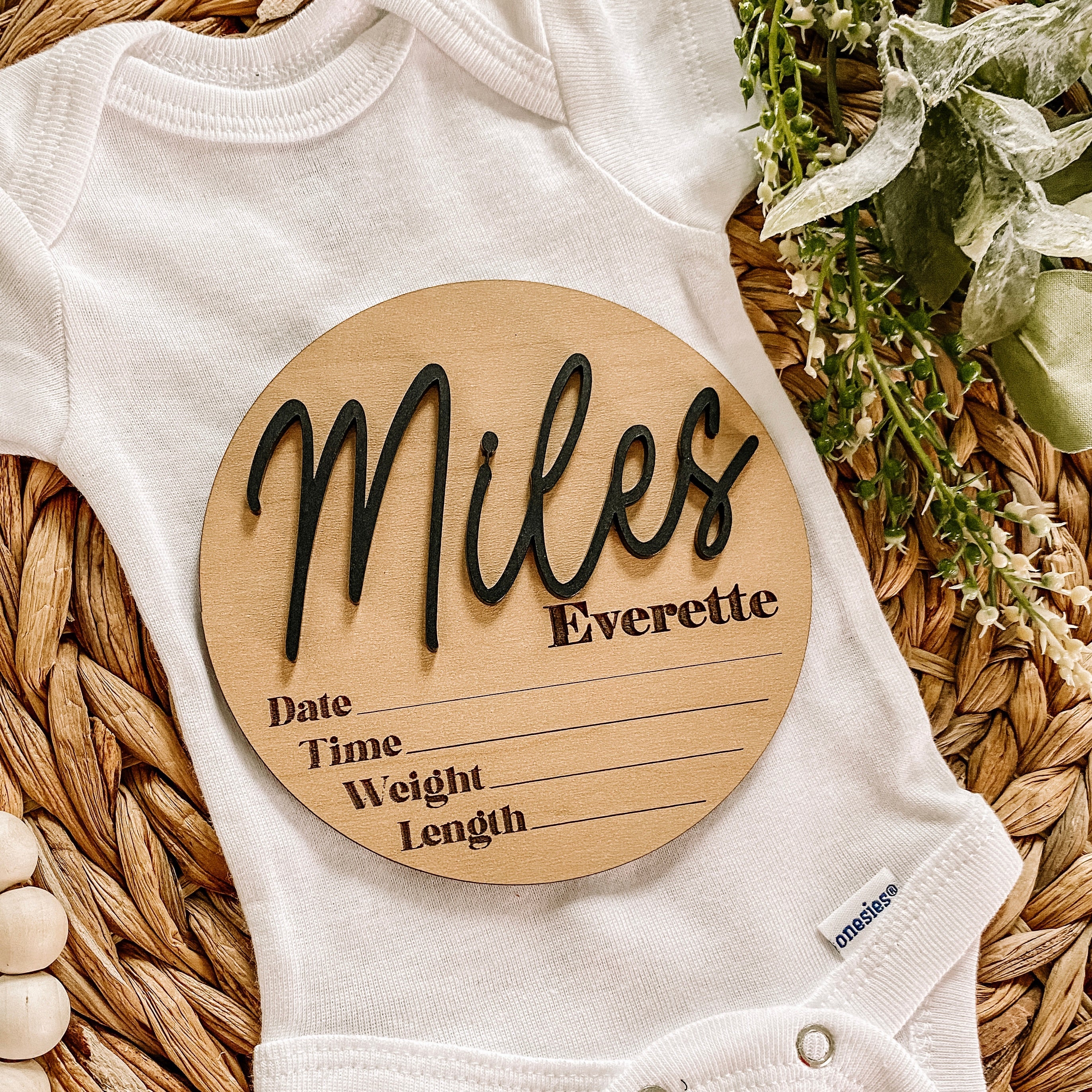 Personalized Birth Stat Sign - Dainty Script