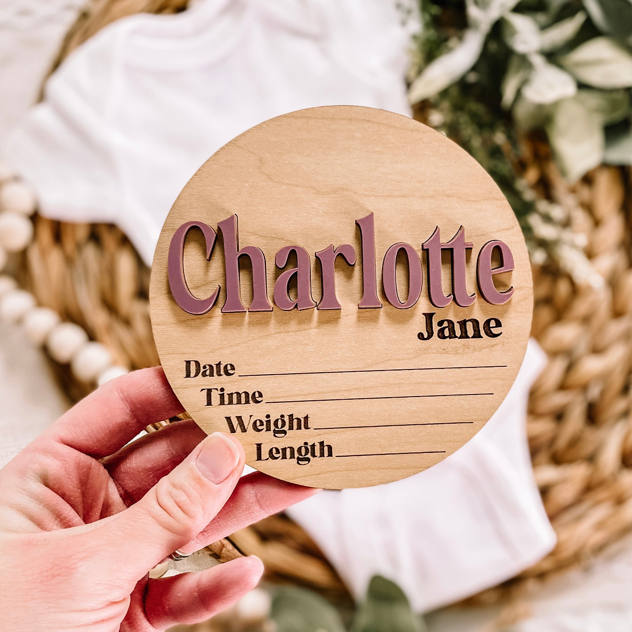 Personalized Birth Stat Sign - Vintage Font
