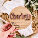 Personalized Birth Stat Sign - Vintage Font