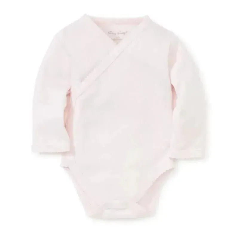 Kissy Kissy - Baby Girl Pointelle Long Sleeve Cross Bodysuit, Pink Image 1