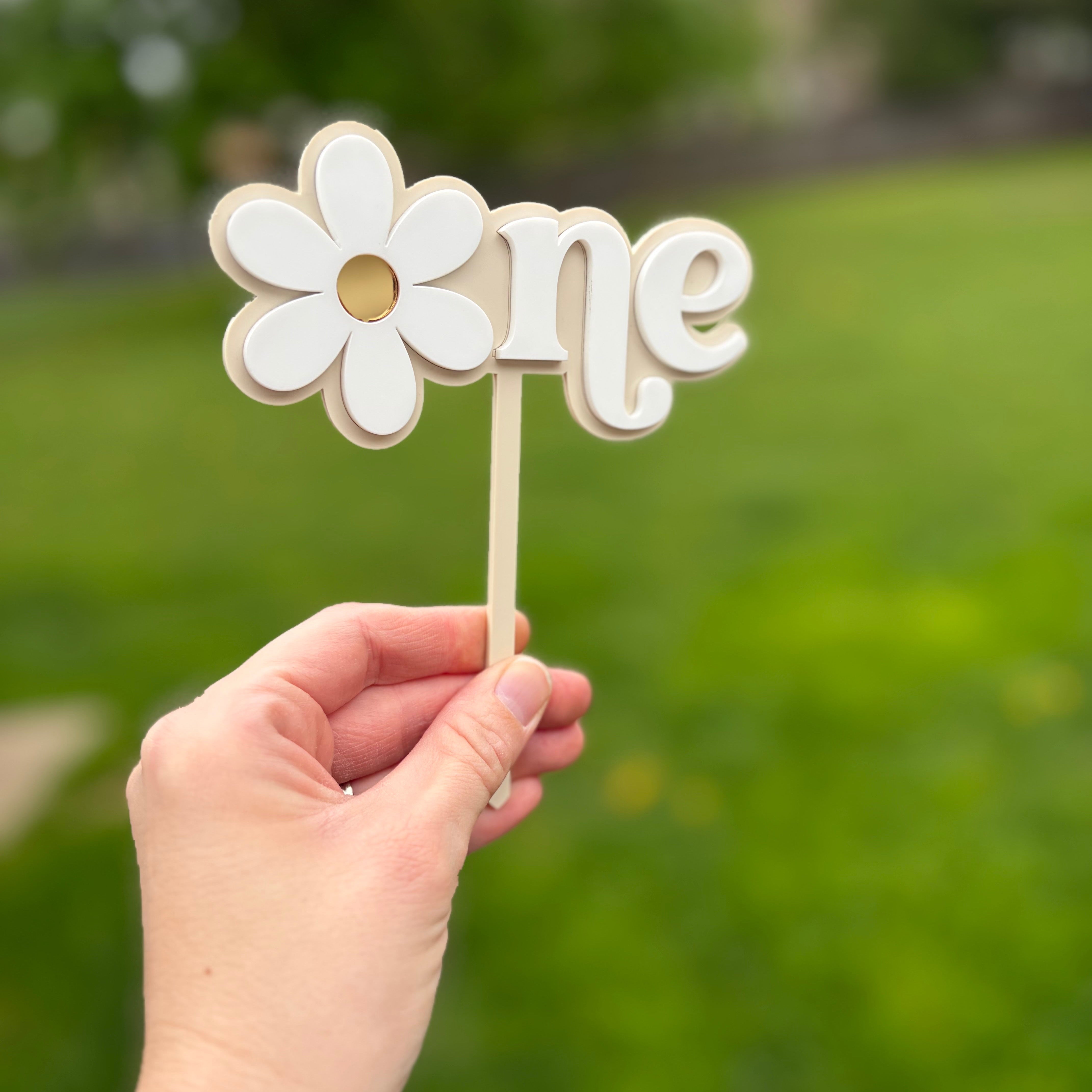 Daisy ONE First Birthday Cake Topper
