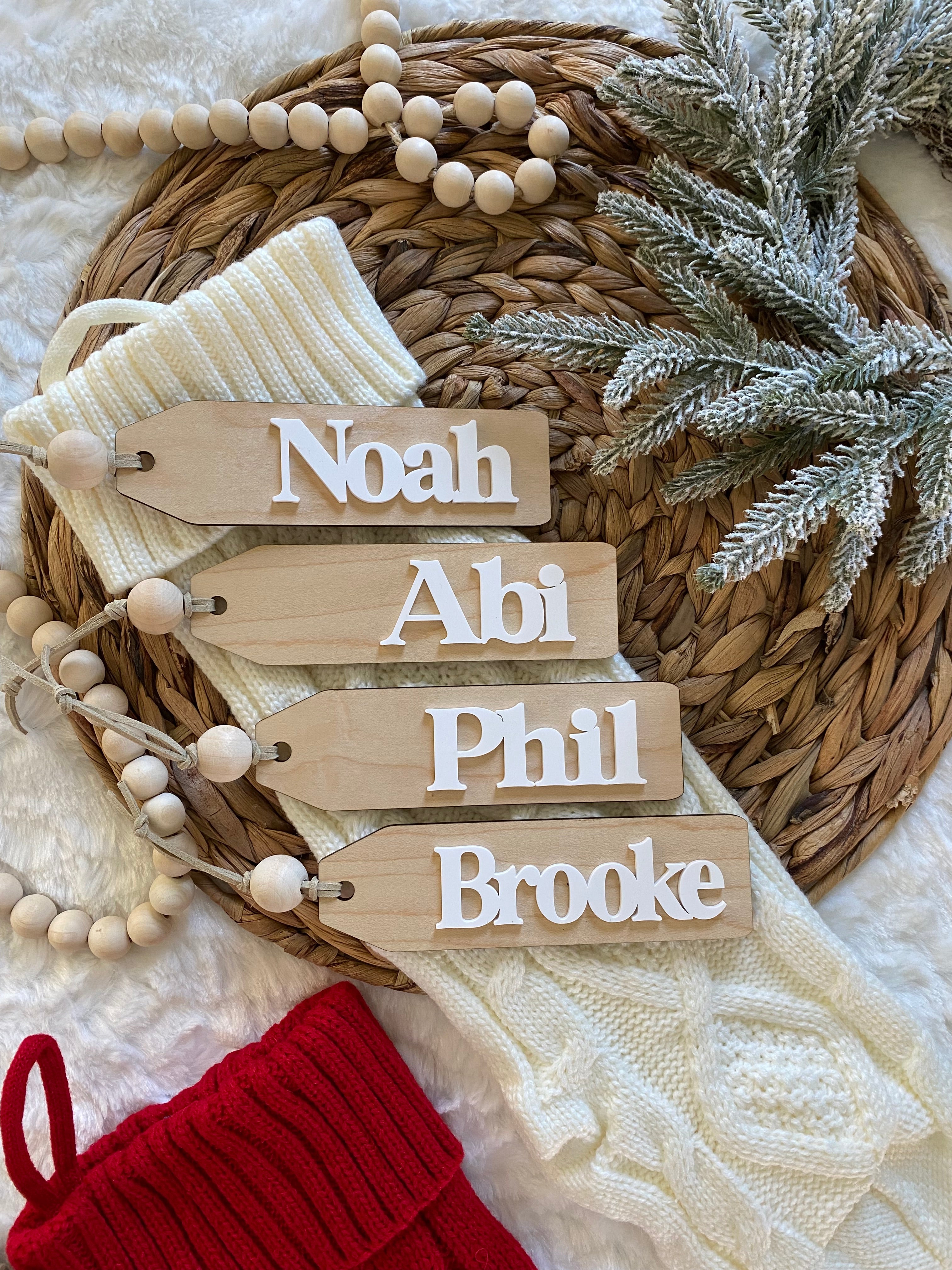 Custom Layered Stocking Tags