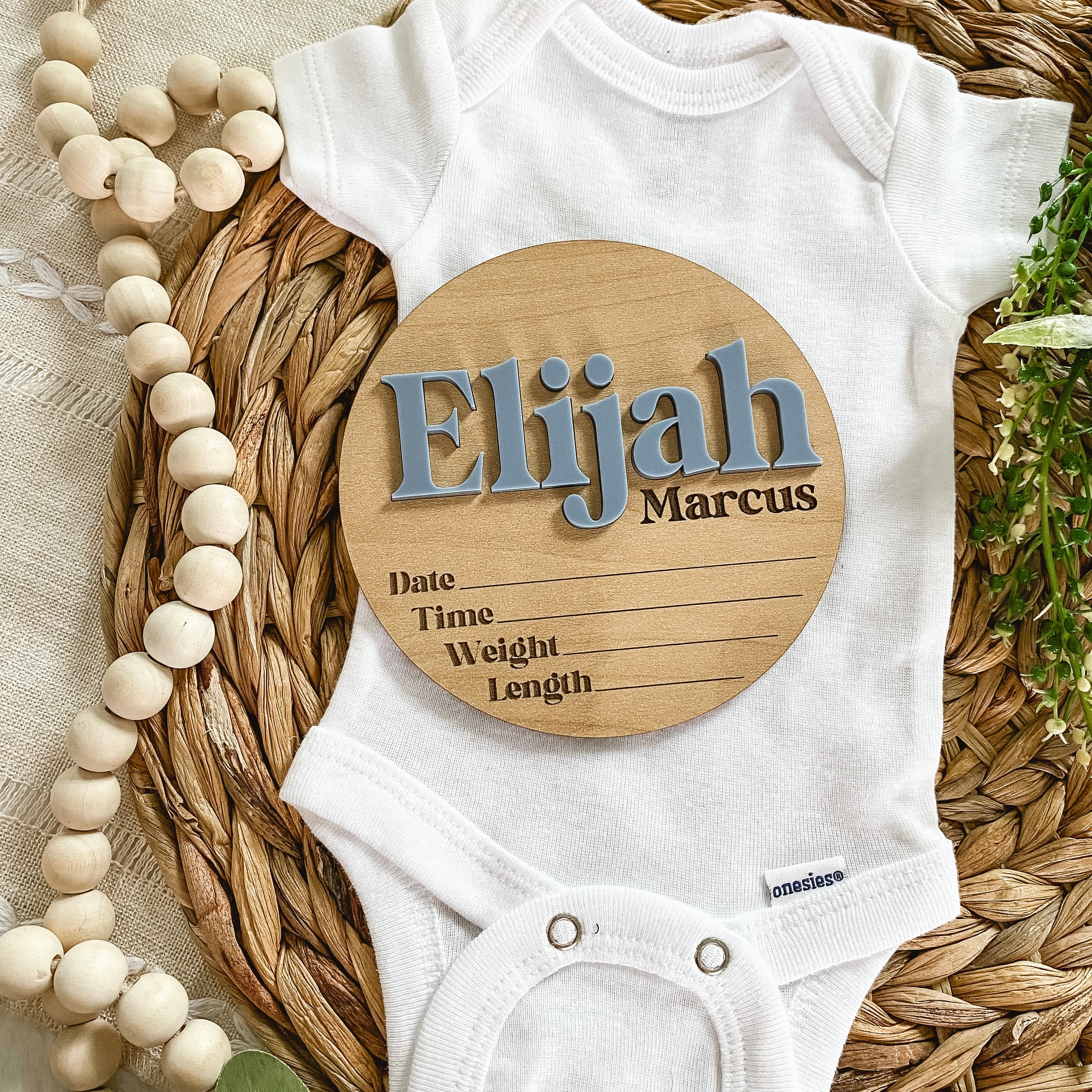 Personalized Birth Stat Sign - Vintage Font