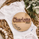 Personalized Birth Stat Sign - Vintage Font