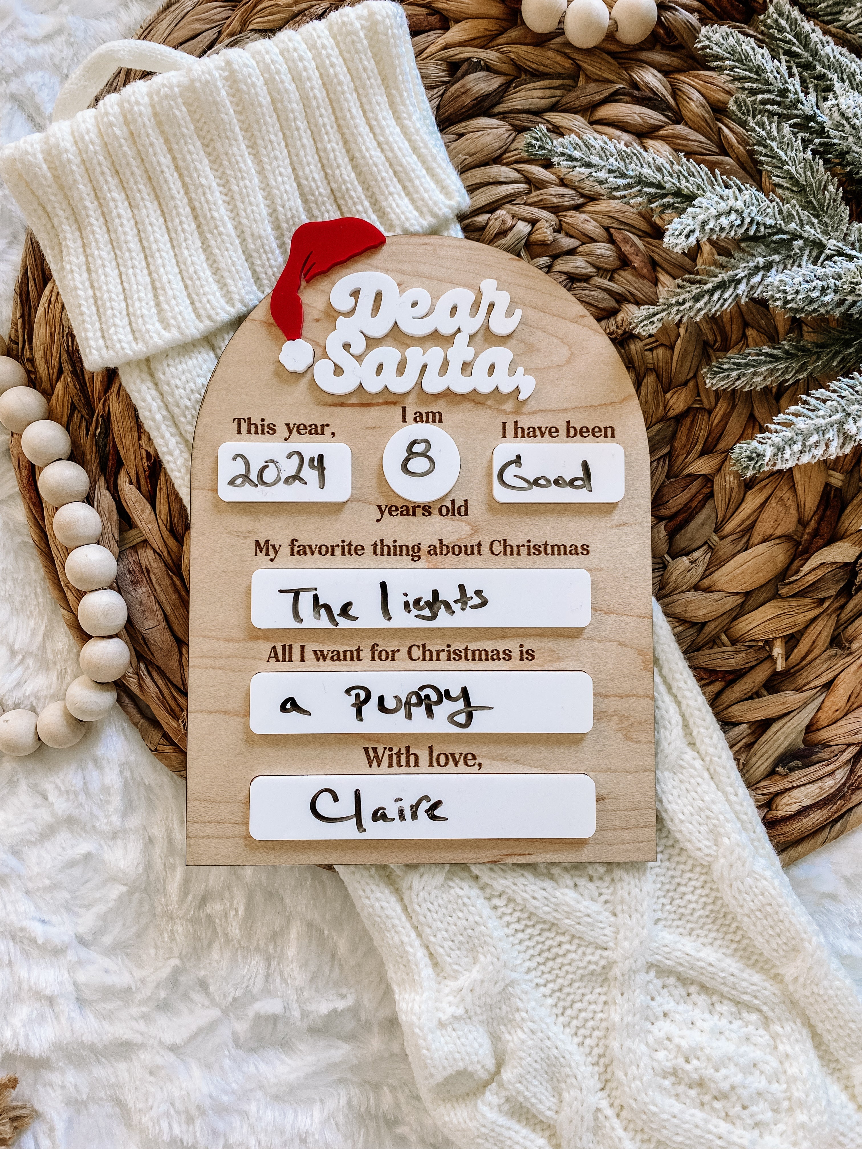 Dear Santa Chistmas Board - Maple