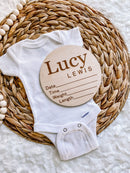 Custom Birth Announcement Stat Disc - Claire Elise Serif