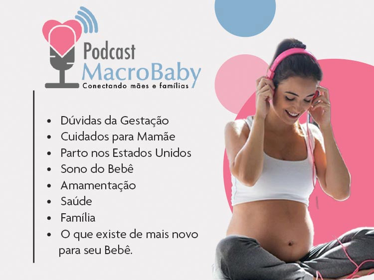 Podcast da Macrobaby com Dicas de Maternidade para mães de primeira viagem - Banner mobile