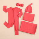 Berry Red Zippered Baby Romper