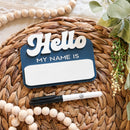 Hello My Name Is - Dry Erase Baby Name Announcement - Retro Font