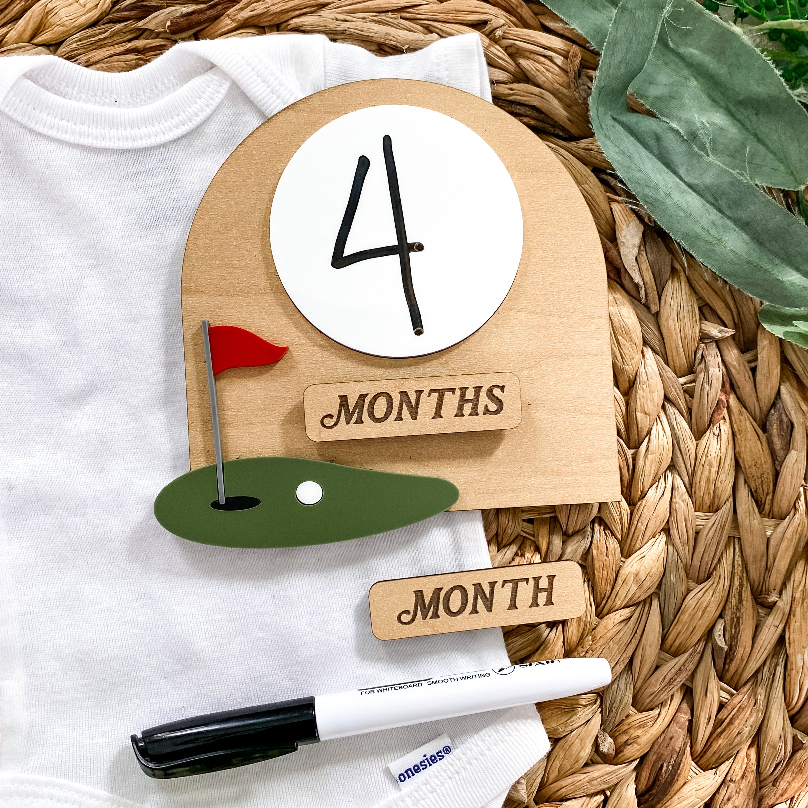 Monthly Dry Erase Milestone Sign - Golf