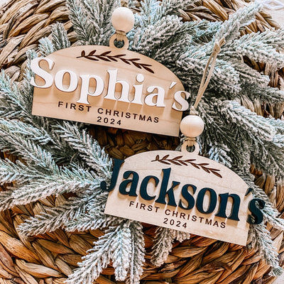 First Christmas Arched Ornament - Custom