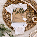 Hello World 3D Birth Stat Sign - Goose