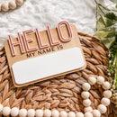 Dry Erase Hello My Name Is Sign - Outline Font