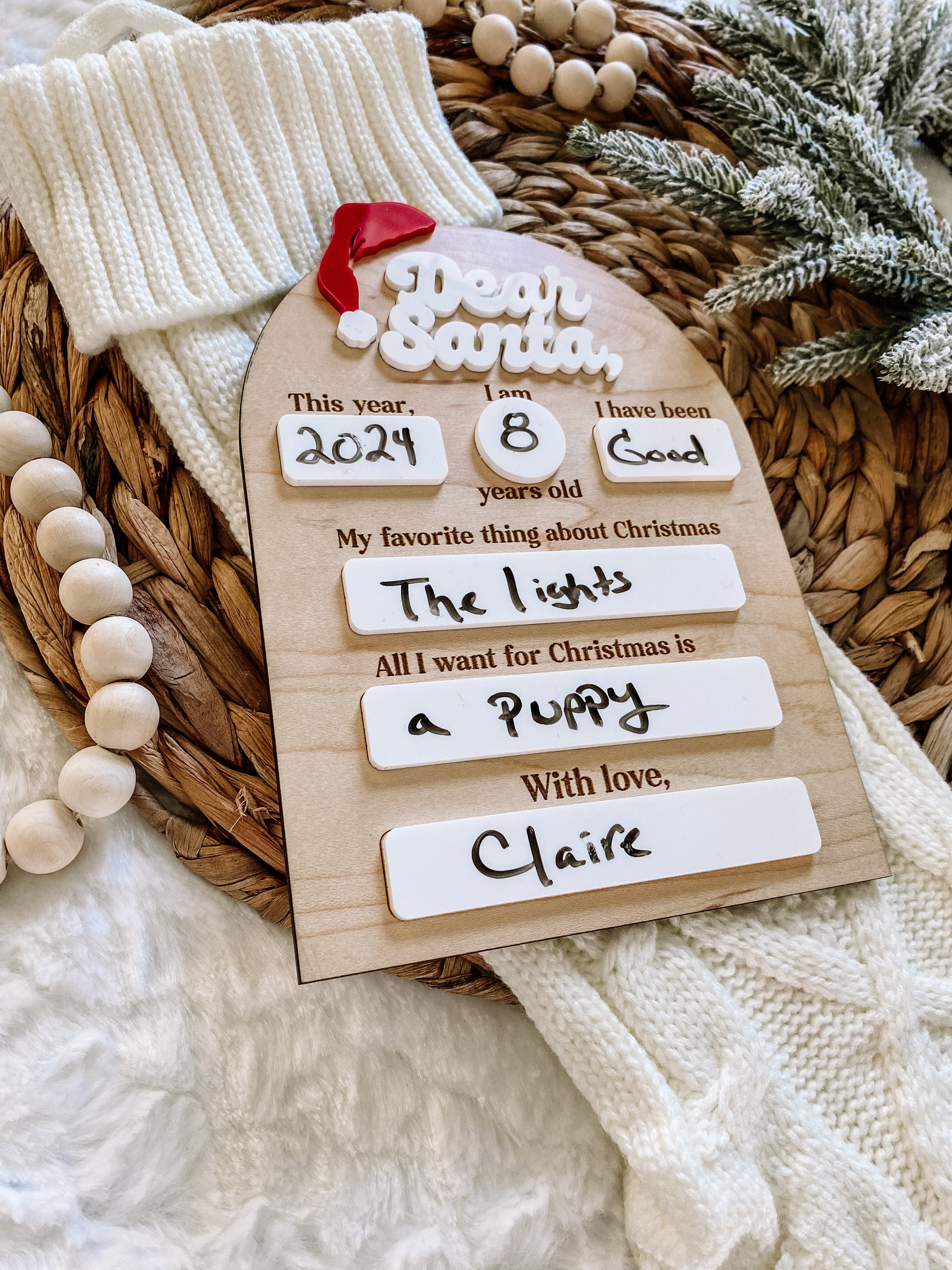 Dear Santa Chistmas Board - Maple
