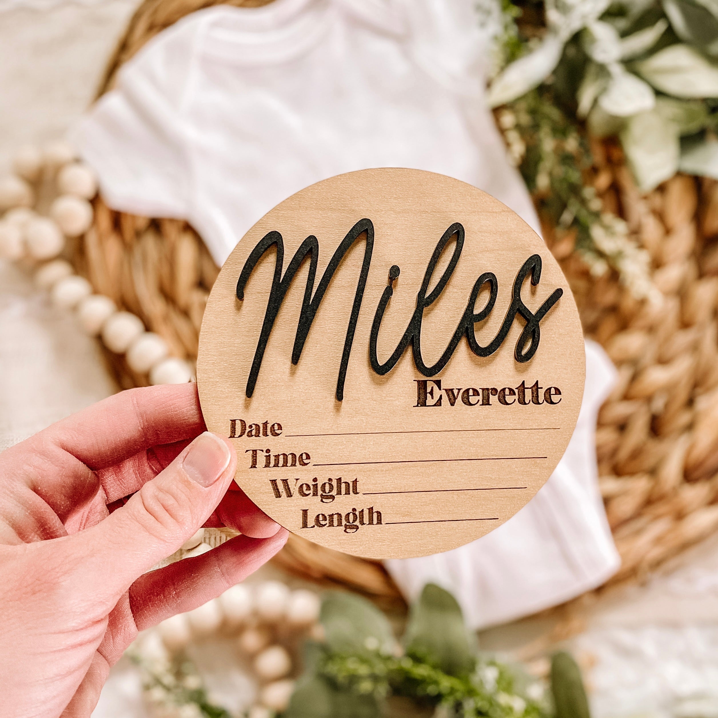 Personalized Birth Stat Sign - Dainty Script