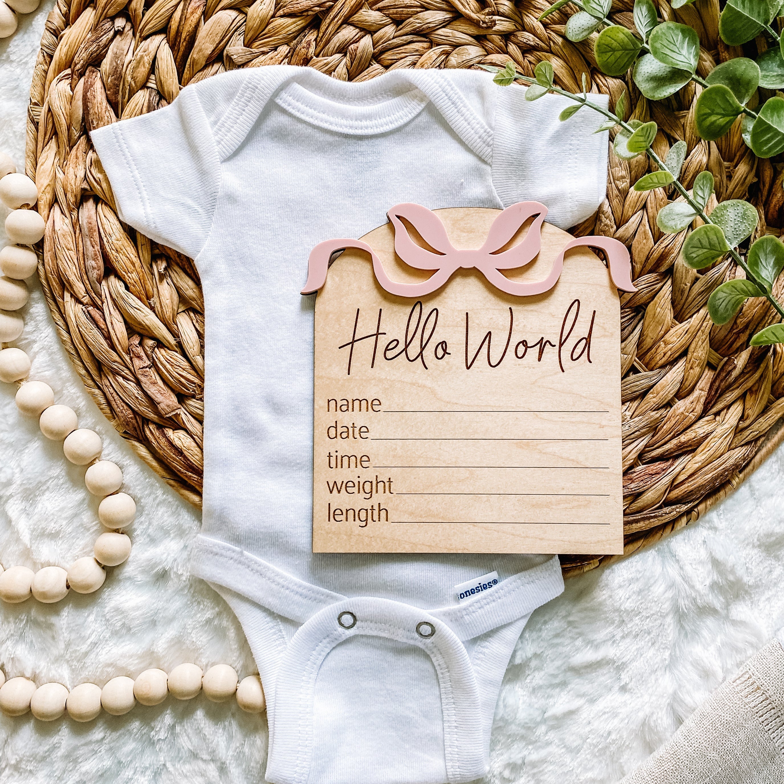 Bow Birth Stat Sign
