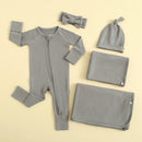 Forest Green Zippered Baby Romper