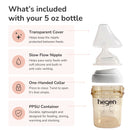 Hegen PPSU Anti-Colic Baby Bottle - 1 to 3 Months 150ml/5oz - 2-Pack - White