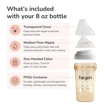 Hegen PPSU Anti-Colic Baby Bottle - 3 to 6 Months - 240ml/8oz - Pink