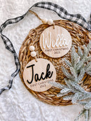 3D Customized Baby's 1st Christmas Ornament - Round