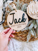 3D Customized Baby's 1st Christmas Ornament - Round