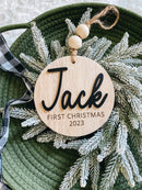 3D Customized Baby's 1st Christmas Ornament - Round