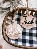 3D Customized Baby's 1st Christmas Ornament - Round
