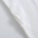 Snow Ribbed Zippered Baby Romper