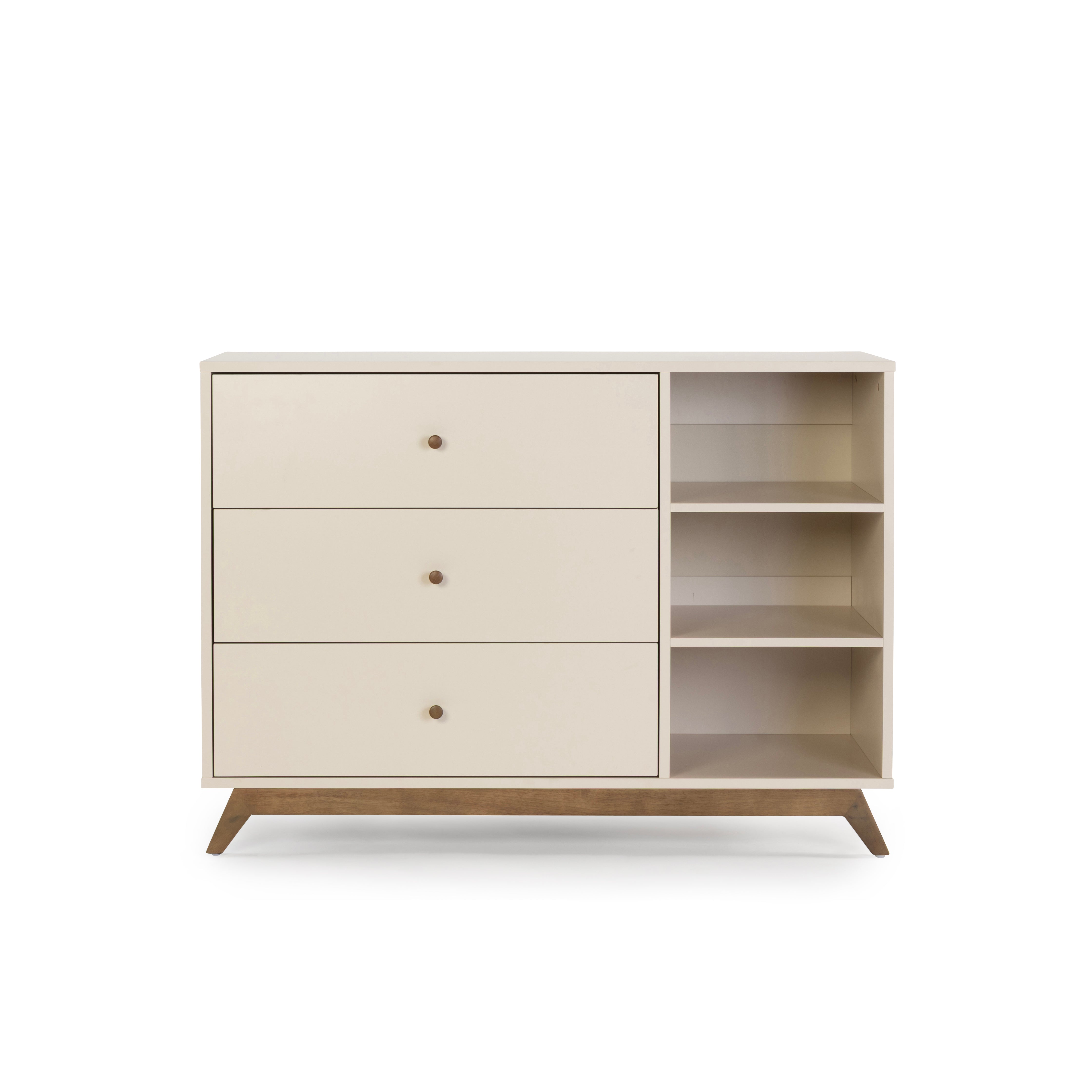 Central Park 3-Drawer, Two Shelf Nursery Dresser